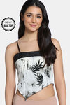 Zivame Bra Top With Inbuilt Cups - White Print — thumbnail 1